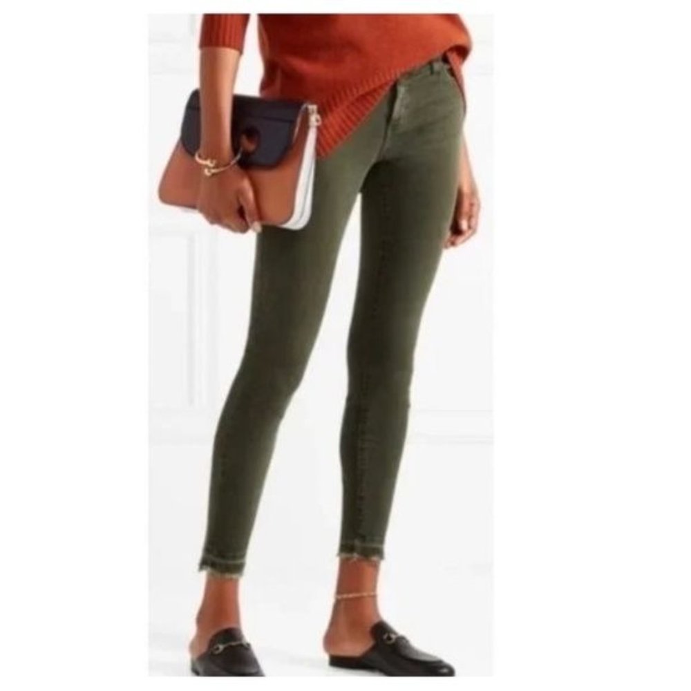 Current/Elliot The Stiletto Forest Night Raw Hem Skinny Jeans Size 26